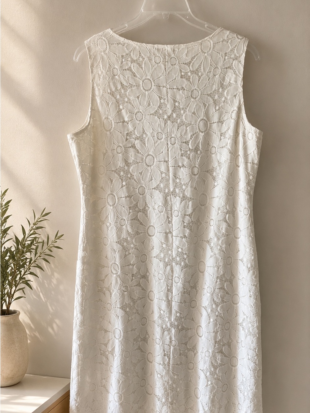 Tiana B White Floral Lace Sleeveless Shift Dress Size XL - Picture 3 of 5